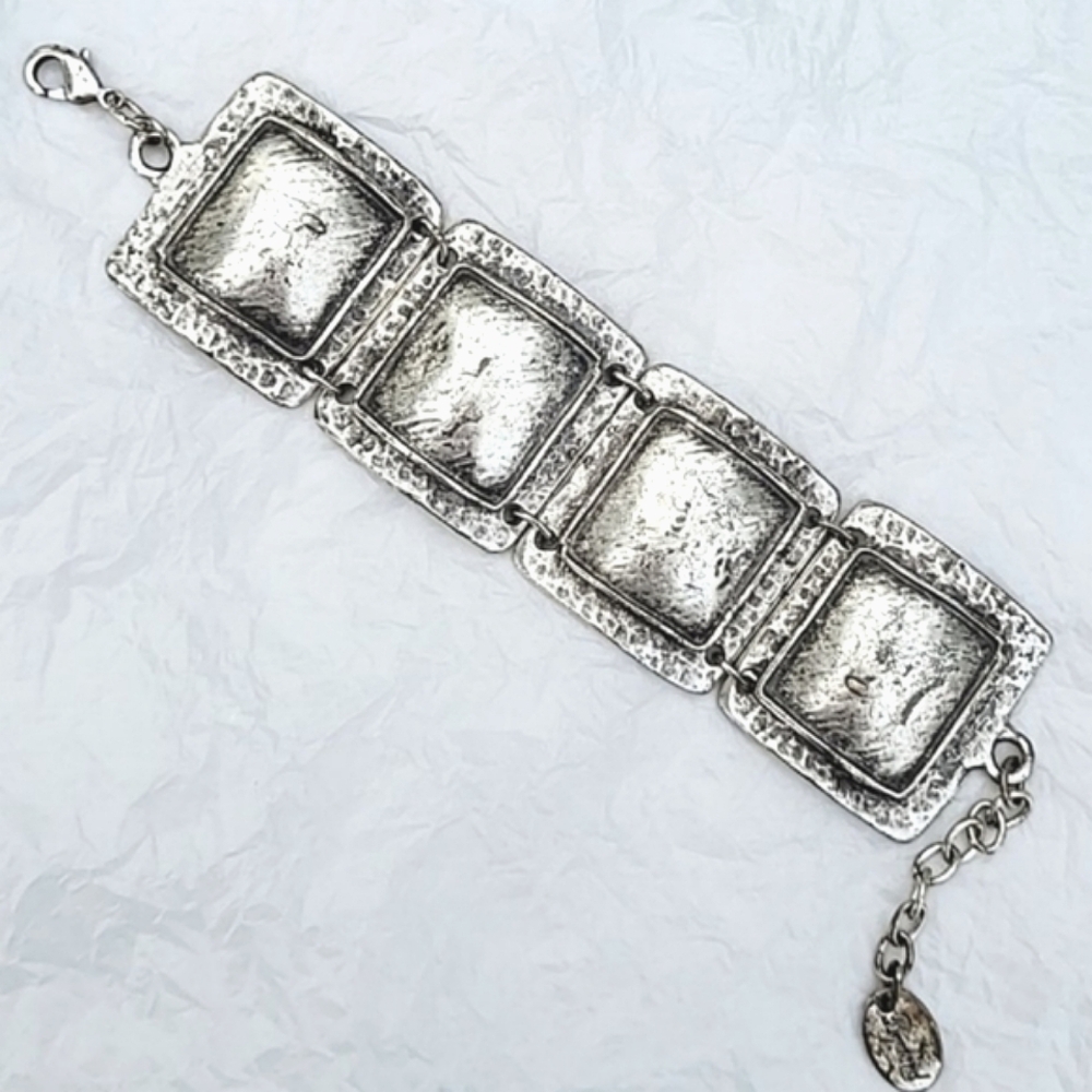 BIJULAND SILVER FOUR PANEL BRACELET - MADE IN TURKEY